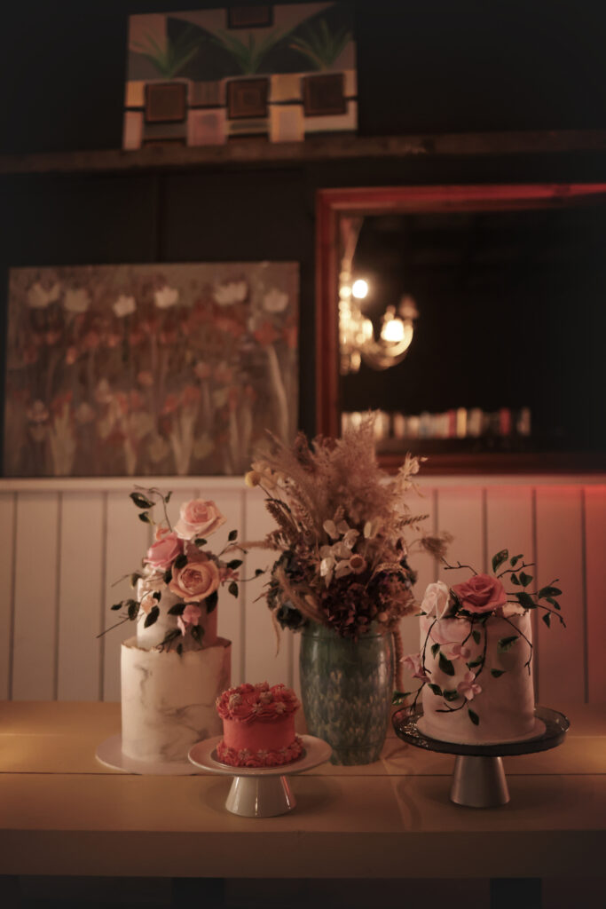 Hand made wedding cakes at Glamorous Cakes at Broadlough Tasting Rooms in Wicklow