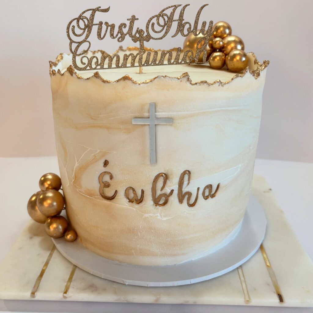 Occasional cakes from Glamorous Cakes like the communion cake