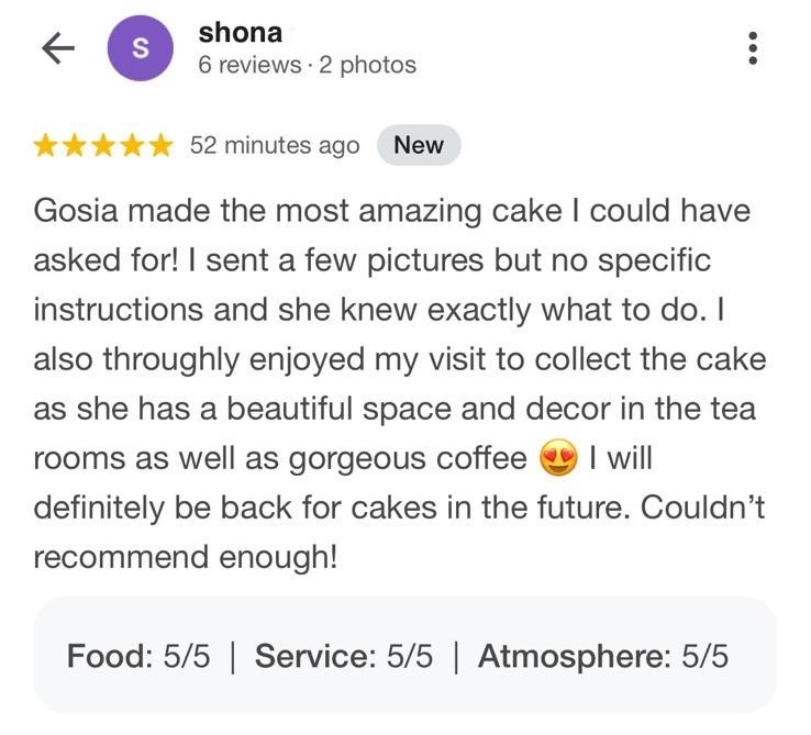 Service review of Glamorous Cakes
